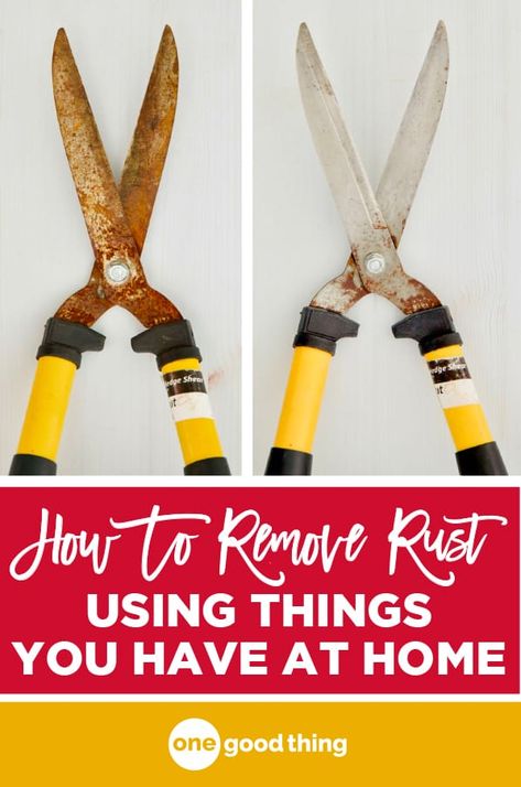 Got rust? Find out how to remove rust from metal, fabric, and other items using stuff you probably already have around the house! #cleaning #tipsandtricks Homemade Toilet Cleaner, Deep Cleaning Hacks, Remove Rust, Cleaning Painted Walls, Glass Cooktop, Deep Cleaning Tips, How To Remove Rust, Clean Dishwasher, Toilet Cleaning