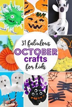 October Crafts For Kids, Pumpkin Crafts Preschool, Halloween Crafts Preschool, October Activities, Spider Crafts, Halloween Crafts For Toddlers, October Crafts, Halloween Arts And Crafts, Crafts Preschool