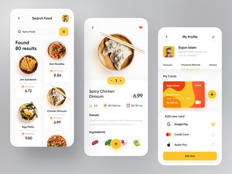 Hey Dribbblers 🔥 Here are some other screens of Food Delivery App., I tried to make an app that is minimal, modern, and easy to use without any distractions. There's a lot of room for improvemen... Desain Ux, Ui Ux 디자인, Desain Ui, Food Delivery App, Mobile App Design Inspiration, Ui Ux Designer, Delivery App, App Design Inspiration, App Interface