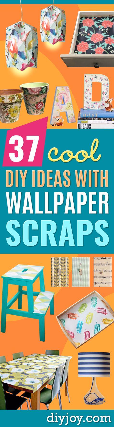 DIY Ideas for Wallpaper Scraps - Cute Projects and Easy DIY Gift Ideas to Make With Leftover Wall Paper - Fun Home Decor, Homemade Wall Art Idea Tutorials, Creative Ways to Use Old Wallpapers - Cool Crafts for Men, Women and Teens http://diyjoy.com/diy-ideas-wallpaper-scraps Leftover Wallpaper Ideas, Leftover Wallpaper, Wallpaper Scraps, Homemade Wall Art, Wallpaper Crafts, With Wallpaper, Cool Art Projects, Inspire Me Home Decor, Diy Wallpaper