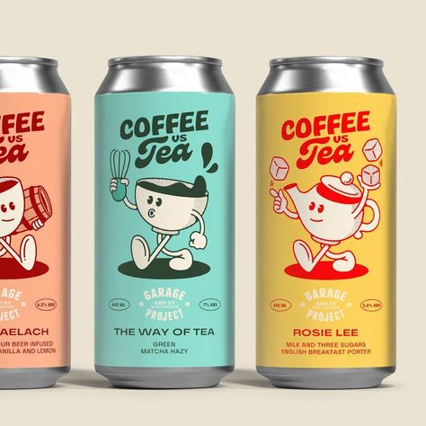 Retro Packaging, Tea Packaging Design, Coffee Label, Coffee Shop Logo, 타이포그래피 포스터 디자인, Beautiful Logos Design, Branding Design Packaging, Beer Packaging, Tea Brands