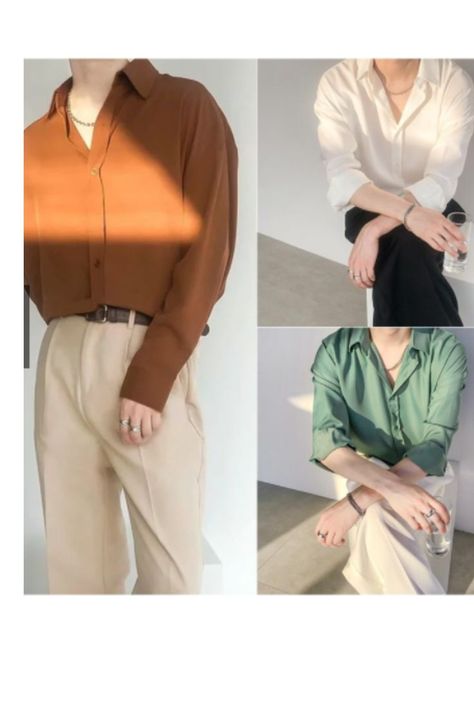 Here you can see some men's outfit in korean style long sleeve casual idea. A button down shoulder summer outfit ideas men's can wear. Polo Outfit Men Korean, Kemeja Lelaki, Mens Black Shirt, Polo Shirts For Men, Men's Korean Style, White Polo, Long Sleeve Polo Shirt, Korean Men, Long Sleeve Polo