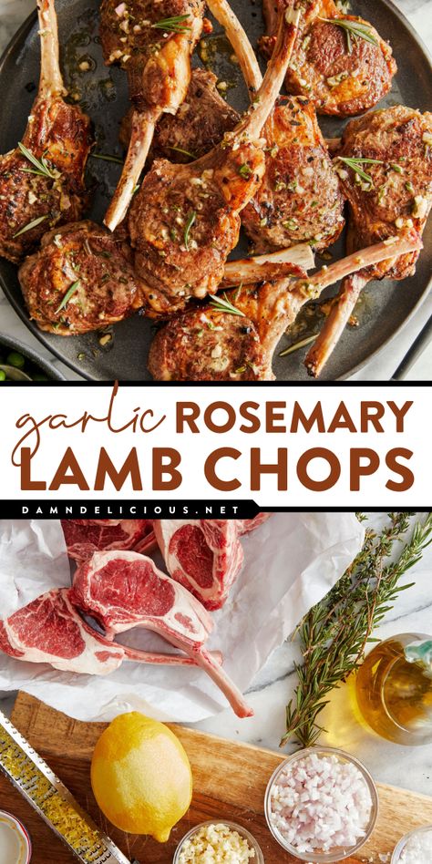 Everyone will love these pan-seared lamb chops! They're a perfect Easter dinner idea. Thanks to a garlic rosemary thyme marinade, this lamb chop dinner has an amazing flavor. Save this Easter main dish recipe! All Up In My Grill Tastemade, Pan Seared Lamb Chops, Lollipop Lamb Chops, Seared Lamb Chops, Lamb Chops Marinade, Lamb Chops Pan Seared, Rosemary Lamb, Lamb Lollipops, Lamb Loin Chops