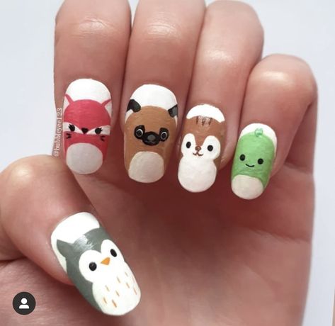 Squishmallow Nail Designs, Squishmallow Nail Art, Squishmallows Nails, Squishmellow Nails, Squishmallow Nails, Squish Mellow, 9th Birthday Cake, Nails Kids, Nail Art For Kids