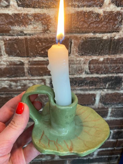 Air Dry Clay Projects Home Decor, Candle Holder From Clay, Ceramic Nick Nacks, Air Dry Clay Ideas Home Decor, Aesthetic Clay Candle Holder, Clay Candlestick Holders Diy, Oven Bake Clay Candle Holder, Airdryclay Candle Holder, Clay Wall Candle Holder