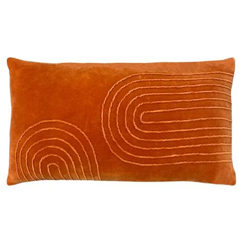 Mangata Cushion | Dunelm Mangata Meaning, Moon On The Water, Geometric Duvet Cover, Orange Cushions, Yellow Cushions, Geometric Cushions, Bolster Cushions, Pleated Curtains, Colour Orange