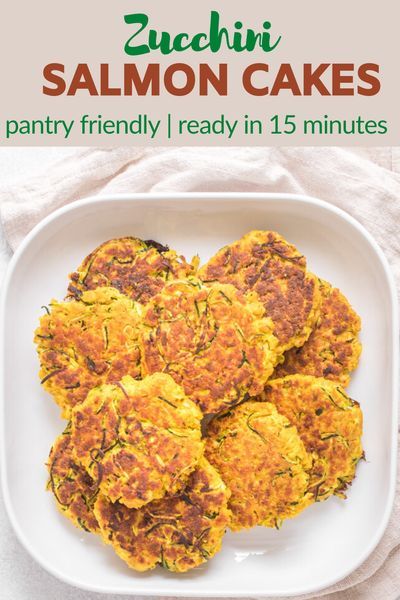 These zucchini turmeric salmon cakes are the perfect quick and healthy dinner. These patties can be made in less than 20 minutes and are high in protein and healthy fats! Great for kids and baby led weaning #seafoodrecipes #pantryrecipe #babyledweaningrecipes #cannedsalmon Turmeric Salmon, Salmon Zucchini, Canned Salmon Patties, Zucchini Patties, Canned Salmon Recipes, Salmon Cakes Recipe, Healthy Pantry, Salmon Patties Recipe, Baby Led Weaning Recipes