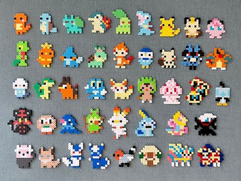 Pokemon Random Mystery Blind Grab Bag over 40 different Pokemon to collect or Choose Your Own Magnet Keychain Perler Bead Art - Etsy Canada Small Pokemon Perler Bead Patterns, Best Perler Bead Patterns, Mini Pokemon Perler Bead Patterns, Perler Bead Patterns Small Easy Pokemon, Ditto Perler Bead, Pokemon Kandi Pattern, Fuse Beads Pokemon, Perler Bead Patterns Keychains, Pokemon Pearl Beads