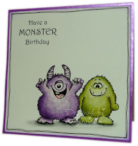 Watercolor Birthday Cards, Monster Cards, Handmade Card Making, Birthday Cards For Boys, Monster Birthday, Christmas Card Crafts, Paint Cards, Beautiful Handmade Cards, Monster Party