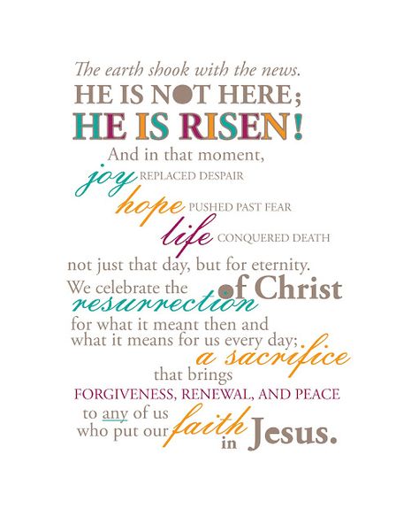 Easter typographic illustration.  Free printable for 8" x 10" frame. Easter Speeches, Easter Poems, Easter Scriptures, Happy Easter Quotes, Easter Prayers, Resurrection Day, Easter Messages, Resurrection Sunday, Easter Quotes