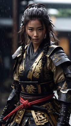 Japanese Art Samurai, Female Samurai, Samurai Artwork, Geisha Art, Female Armor, Japanese Warrior, Tatuaje A Color, Samurai Armor, غرفة ملابس