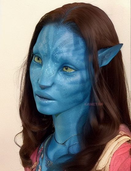 Avatar Pandora Makeup, Avatar Na'vi Cosplay, Avatar Baby Doll, Dollar Tree Makeup, Avatar Makeup, Mahogany Hair, Blue Cosplay, Avatar Cosplay, Avatar Oc