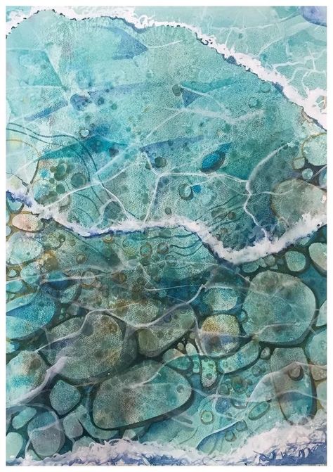 SEASCAPES | carolinedeeble Underwater Painting, Pool Art, Underwater Art, Modern Watercolor, Ocean Water, Rock Pools, Butterfly Watercolor, A Level Art, Buy Art Online