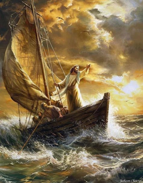 Jesus Digital Art, Jesus Calms The Storm, Wild Animal Wallpaper, Church Backgrounds, Jesus Christ Painting, Who Is Jesus, Calming The Storm, Jesus Christ Artwork, Physical Disabilities