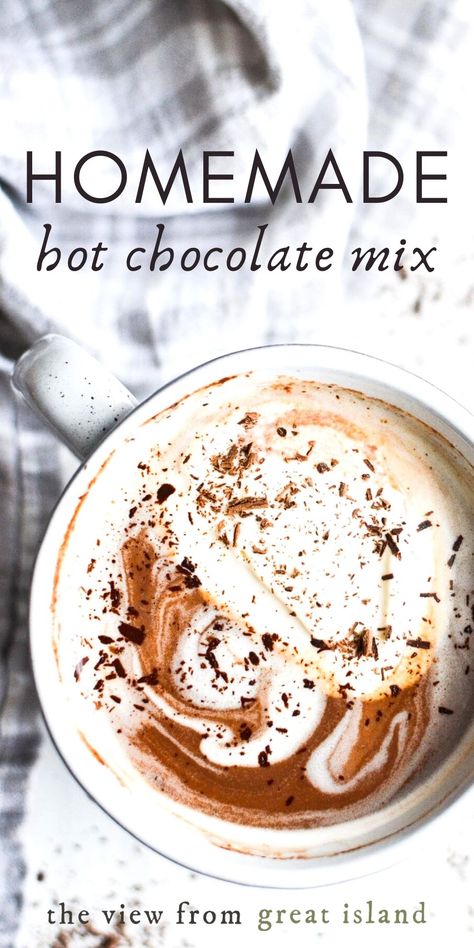 This creamy homemade hot chocolate mix recipe makes the perfect cup of instant hot cocoa mixed with milk or water. This is the real deal!! #hotcocoa #hotchocolate #beverage #hygge #hotdrink #breakfast #christmas #hotdrink #chocolate #foodgift Gluten Free Hot Chocolate, Homemade Hot Chocolate Mix Recipe, Hot Cocoa Mix Recipe, Breakfast Christmas, Hot Chocolate Mix Recipe, Homemade Hot Chocolate Mix, Vegan Hot Chocolate, Homemade Hot Cocoa, Best Holiday Cookies