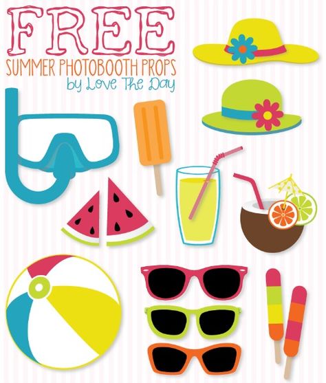 Free Beach Photobooth Party Printables Summer Photo Props, Summer Photo Booth, Diy Fotokabine, Summer Party Planning, Props Free, Fiesta Tropical, Photos Booth, Luau Birthday, Beach Themed Party