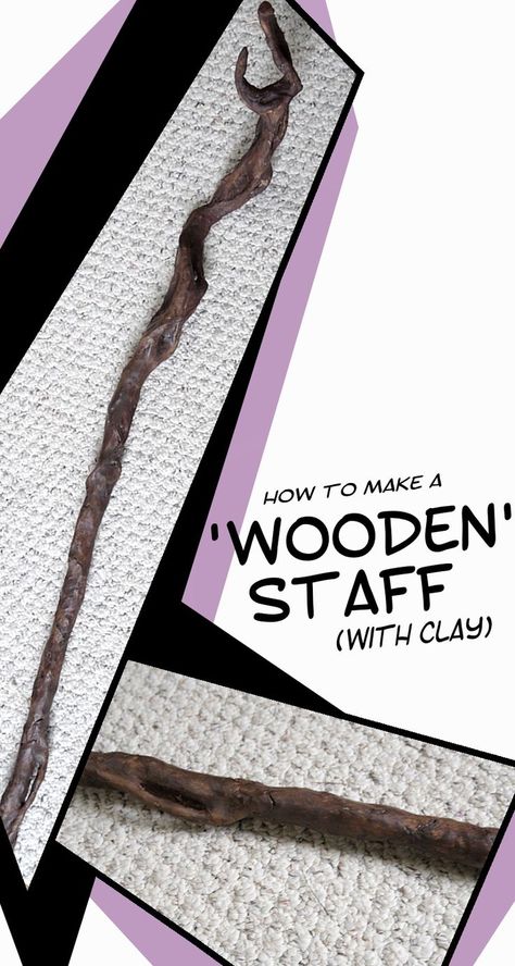 Sometimes you need to make a wooden wizard staff for your next cosplay, but there’s no way to get ahold of an actual stick to use. Or maybe you need to create a wooden staff that has a very specific shape to match the character design. In these cases, I have found that the best way to mimic the texture of a wooden staff is by using aluminum foil and clay. Wood Staff, Staff Magic, Wizard Staff, Wooden Staff, Wooden Wand, Magic Crafts, Costume Tutorial, Fun Crafts To Do, Cosplay Tutorial