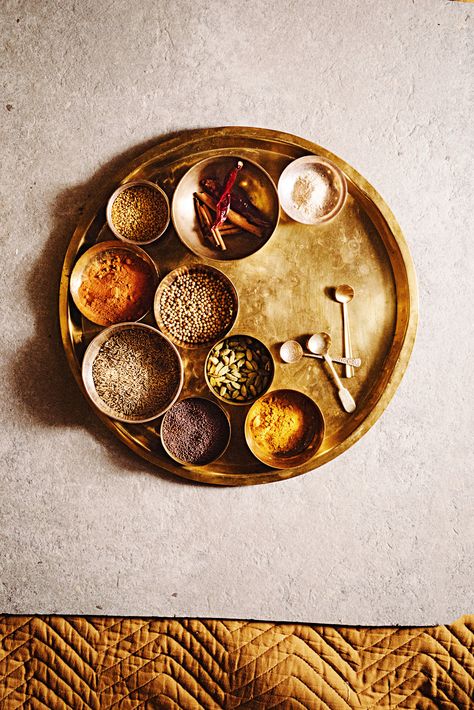 The 10 Basic Spices for Indian Cooking, According to Madhur Jaffrey Indian Spices Photography, Indian Branding, Ayurvedic Cooking, Thai Garden, Madhur Jaffrey, Green Bean Dishes, Spices Photography, Logo Design Graphics, Thai Spices