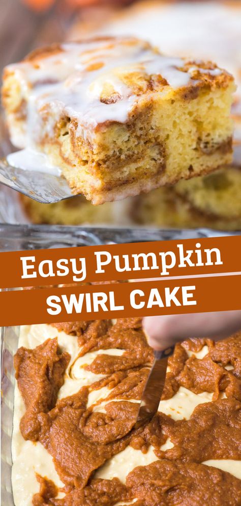 Pumpkin Swirl Cake, Gluten Free Yellow Cake, Pumpkin Cake Mix, Yellow Cake Mix Recipes, Pumpkin Coffee Cake, Pumpkin Filling, Pumpkin Muffins Easy, Muffins Easy, Pumpkin Coffee Cakes