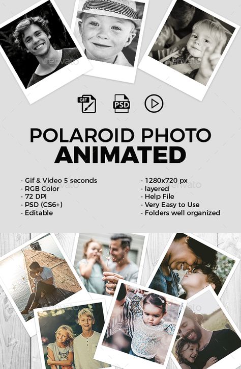 Polaroid #Photo Animated #Templates #Graphics Animated Advertisement, Polaroid Collage, Photo Polaroid, Polaroid Photo, Animated Banners, Photo Layers, Photoshop Pics, Polaroid Photos, Photoshop Effects