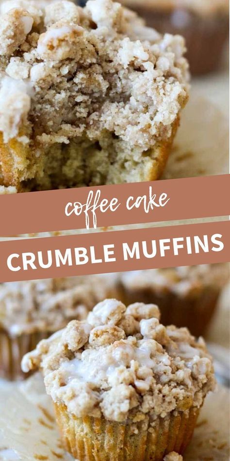 Coffee cake muffins with crumble topping are so easy and delicious, and are perfect for Christmas morning. They’re topped with a crumbly, buttery streusel top overflowing as you pull them out of the oven. Serve with coffee for a delicious holiday breakfast. Coffee Cake Crumble, Muffins With Crumble Topping, Cake Crumble, Crumble Muffins, Coffee Cake Muffins, Streusel Muffins, Cake Coffee, Cake Muffins, Homemade Muffins