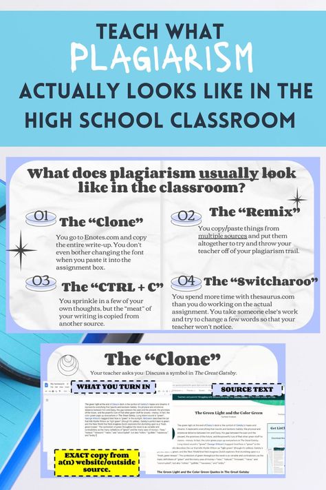 Teaching High School Students How to Avoid Plagiarism - Celebrating Secondary Ela Activities High School, High School Expectations, Teaching Writing High School, Writing Activities High School, High School Research Projects, High School English Teacher, High School English Classroom, High School Language Arts, Teaching Secondary