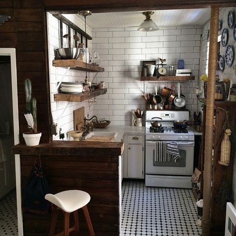 Small Kitchen Reno, Zio And Sons, Black And White Floor, Floor Marble, Paint Cabinets White, Alphabet City, Colorful Apartment, Painted Cabinets, White Floor