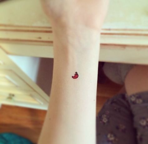 Red hot chili pepper tattoo. Tiny tattoo. Forearm placement Small Chili Pepper Tattoo, Chilli Pepper Tattoo Small, Chilli Tattoo Outline, Pepper Tattoos, Chilli Tattoo, Chili Pepper Tattoo, Red Hot Chili Peppers Tattoo, Pepper Tattoo, Tattoo Tiny