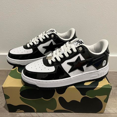 Bape Shoes Girls, Black Bapesta Shoes, Nike Bape Shoes, Bapestar Shoes, A Bathing Ape Outfits, Black Bape Shoes, Bapesta Shoes Black, Ape Bape Shoes, Shoes Bapesta