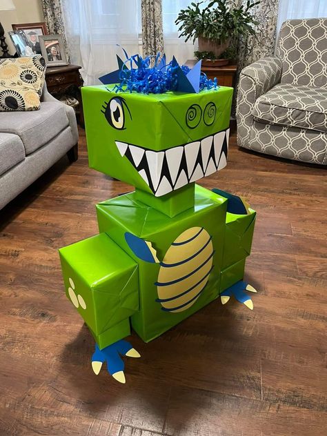 Nephew Birthday, Dinosaur Gifts, Dinosaur Christmas, Wrapping Ideas, Dinosaur Birthday, Diy Birthday Gifts, Diy Birthday, Christmas Wrapping, Diy Christmas Gifts