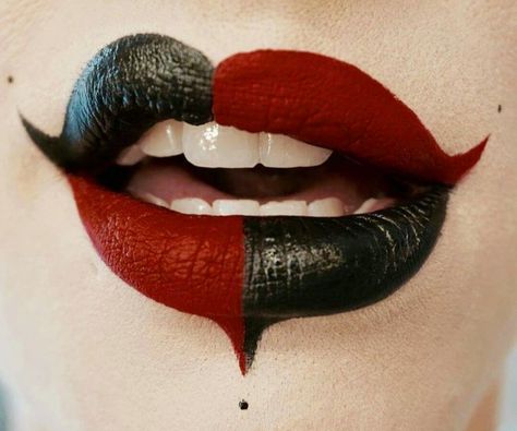 # Lips- Harley Quinn Inspired Maquillage Harley Quinn, Pelottava Halloween, Halloweenský Makeup, Harley Quinn Makeup, Lip Art Makeup, Liquid Lipstick Set, Halloween Eye Makeup, Halloween Makeup Inspiration, Halloween Eyes