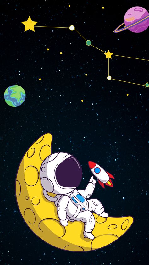 Wallpaper backgrounds, wallpaper Iphone, wallpaper background dark. Astronaut Wallpaper Black, Space Aesthetic Art, Pastel Iphone Wallpaper, Art Spatial, Space Theme Party, Pokemon Backgrounds, Wallpaper Colorful, Astronaut Wallpaper, Whatsapp Wallpaper Cute