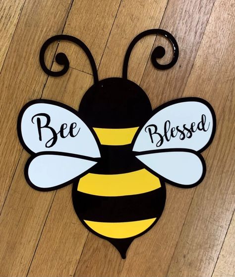 Buy Bee Blessed_sign Online in India - Etsy Bee Humor, Bee Blessed, Wreath Centers, Bee Kitchen, Bee Coloring Pages, Blessed Sign, Bee Pictures, Bee Sign, Decorated Flower Pots