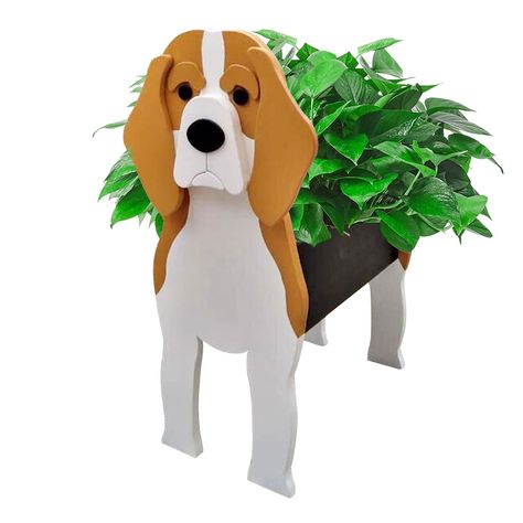 PRICES MAY VARY. 🐕【Quality material】This cute animal planter is made of high-quality PVC material,It is stable and durable enough to support the weight of the garden bed itself, the soil, and the plants. 🐕【Animal Designed Flower Pot】 This is a very attractive gardening pot designed in the shape of a cute dog,it can be used as a eye-cathing decoration in your home or office, These cute pet pots are perfect for succulents and flowers. 🐕【Easy to Install】You can piece together each piece of wood Kombi Hippie, Cartoon Garden, Dog Planter, Pot People, Plants Home, Wood Art Projects, Animal Planters, Flower Pot Garden, Outdoor Crafts