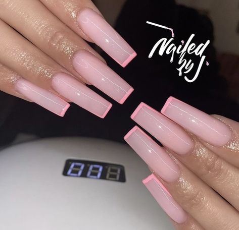 Cute Basic Pink Nails, Cute Plain Nails, Plain Nail Ideas, Marble French Nails, Buchona Nails, Blush Pink Nails, Nails Marble, Tapered Square Nails, Peach Nails