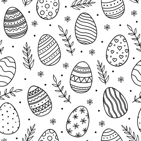 Easter Egg Doodle, Easter Clipart Black And White, Easter Bujo Theme, Easter Whiteboard Ideas, Easter Bunny Doodle, Easter Doodles Easy, Easter Sketches, Easter Drawings Easy, Eggs Doodle