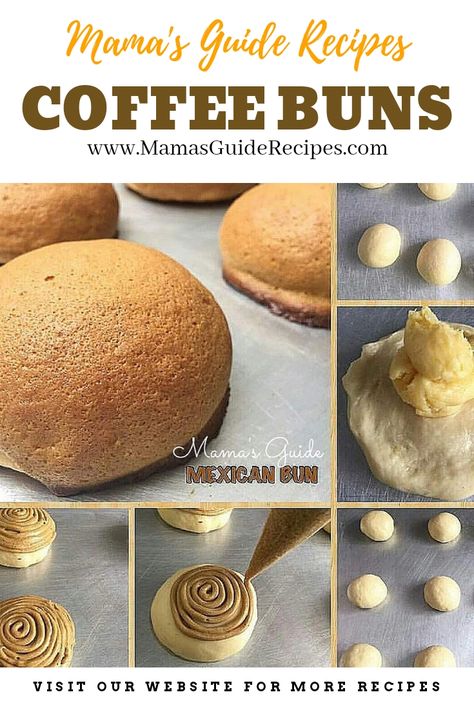 Papa Roti Buns, Papa Roti Buns Recipe, Coffee Bun Recipe, Sweet Buns Recipe Asian, Roti Bun Recipe, Coffee Buns Recipe, Mexican Coffee Bun, Coffee Bread Recipe, Mexican Bun