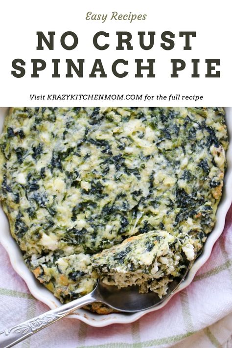 This is the best Crustless Spinach Pie, also called Greek Spanakopita has all of the flavors and many of the same ingredients as Greek Spinach Pie, without the crust. It's the perfect low-carb or Keto spinach pie recipe. Spinach Casserole Recipes, Greek Spinach Pie, Spinach Casserole, Spinach Pie, Low Carb Sides, Low Carb Side Dishes, Spinach Recipes, Spinach And Cheese, Veggie Dishes