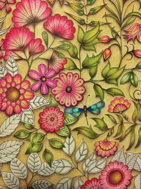 Flower Garden Drawing, Secret Garden Coloring, Basford Secret Garden, Joanna Basford Coloring, Garden Coloring, Johanna Basford Secret Garden, Secret Garden Coloring Book, Secret Garden Colouring, Gardens Coloring Book