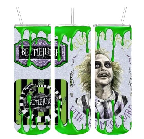 PRICES MAY VARY. Care Instructions : Hand Wash Only Includes one stainless steel 20 oz. skinny tumbler. Photo shows all three views. Stainless steel tumbler with matching 20 oz skinny lid included. Offer is for one tumbler as shown. 2 straws with every tumbler. Halloween Tumbler, Tumbler Gift, Printable Vinyl, 20 Oz Tumbler, Beetlejuice, Sublimation Designs, Tumbler Wrap, Png Image, Digital Image