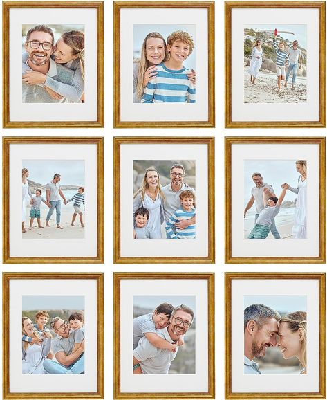 Sheffield Home 9 Piece Gallery Wall Frame Set, 11x14 Inch, Matted to 8x10 Inch, Beaded Antique Bronze Matted Frames, Picture Display Wall, Gallery Frame Set, Gallery Wall Frame Set, Picture Frame Gallery, Wall Frame Set, Picture Frame Sets, Gallery Wall Frames, House Decorations