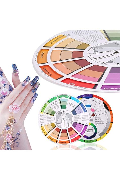 Professional Nail Color Card, Color Wheel, Nail Chromatography card, Nail Gel Polish Display Chart Nail Color Wheel Paper Card Nail Art Salon Accessories for Color Mixed Guide Mix Colours Color Wheel Interior Design, Mod Podge Dimensional Magic, Round Tattoo, Pencil Crafts, Tim Holtz Mini, Paint Mixing, Paint Color Wheel, Tattoo Color, Nail Art Salon