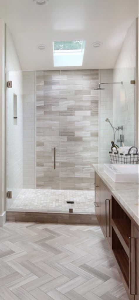 Shower Decorative Tile Band, 12x24 Shower Wall Tile Horizontal, Tiled Shower Accent Wall, Shower Vertical Accent Tile, Accent Tile In Shower Ideas Wall, Vertical Accent Tile Shower Wall, Showers With Accent Wall, Accent Shower Wall Tile, Accent Wall In Shower Tile