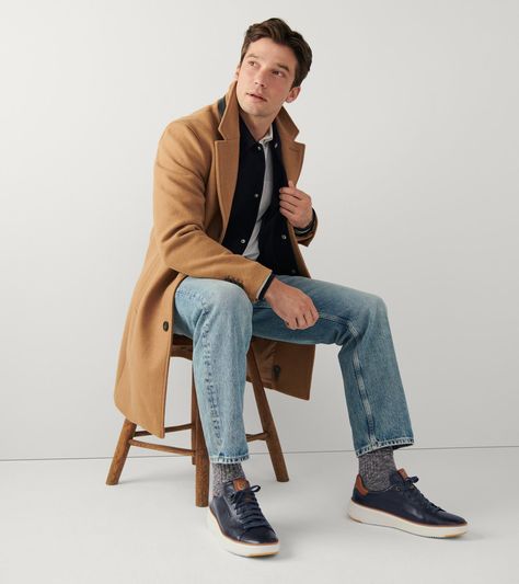 : Luxurious leather sneakers with a comfortable GrandPrø sole. #ColeHaan #GrandPrø Cole Haan Mens Shoes Outfit, Mens Rugged Boots, Barstools With Back, Blue Shoes Men, Cole Haan Mens Shoes, Every Man Should Own, Mens Wardrobe Essentials, Rugged Boots, Mens Business