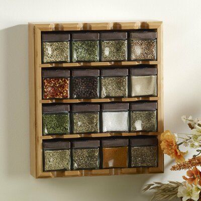 Kamenstein Bamboo Inspirations 16 Jar Spice Jar & Rack Set Bamboo Spice Rack, Pizza Seasoning, Cabinet Spice Rack, Spice Organizers, Wooden Spice Rack, Spice Rack Organiser, Vintage Industrial Decor, Spice Bottles, Spice Storage