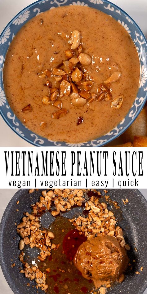 Vegan Vietnamese Recipes, Empanada Sauce Recipe, Vietnamese Peanut Sauce, Vegan Vietnamese, Easy Vietnamese Recipes, Spring Roll Sauce, Asian Sauces, Peanut Sauce Recipe, Fresh Spring Rolls