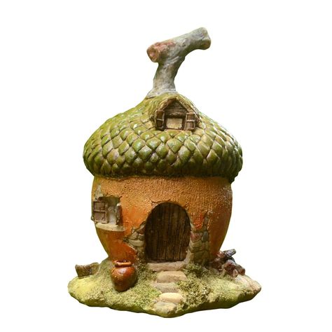 PRICES MAY VARY. ♥DESIGN: The combination of acorn and the house brings some whimsical feeling to the garden ♥MATERIAL:This statue uses highly refined carving resin, which is very durable and can resist outdoor factors. ♥Hand-casting and hand-painted: The Acorn House statue has realistic shapes and exquisite craftsmanship, with natural colors and textures. You can create three-dimensional works to enrich your garden color, and make your garden full of fun, suitable for placing on the lawn. Terra Fairy Garden Flower Pot, Acorn House, House Sculpture, Fairy Garden Flowers, Fairy Garden Pots, Polymer Clay Fairy, Gourds Birdhouse, Plant Crafts, Mushroom Fairy