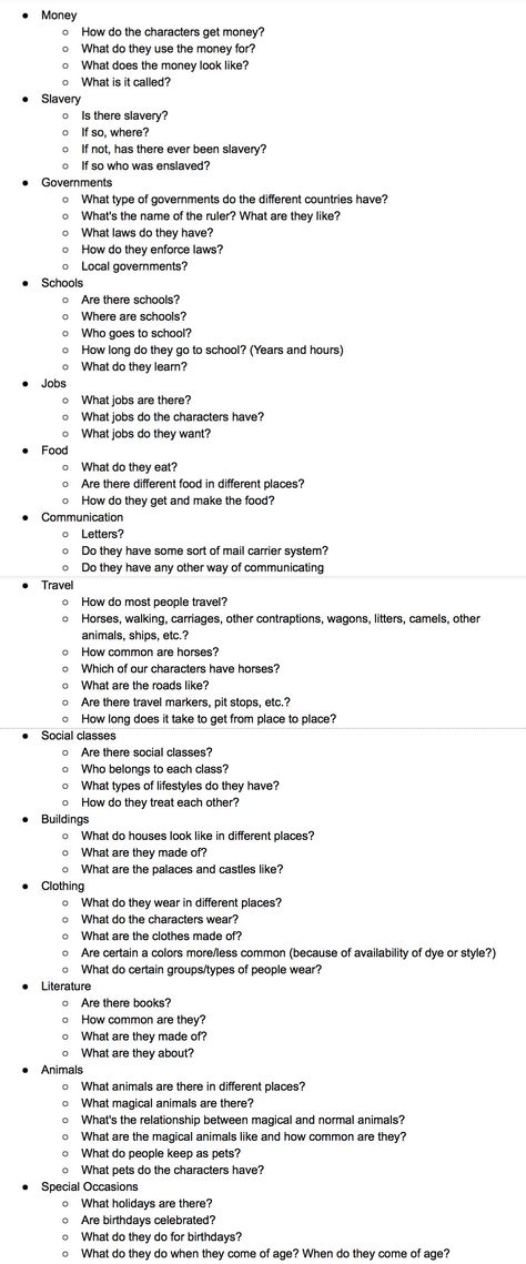 There are typos, but it's a good list.... things you can think of when building fantasy world Fantasy Writing Prompts, Menulis Novel, Fantasy Writing, Ideas For Drawing, Writing Inspiration Tips, Writing Plot, Writing Fantasy, Creative Writing Tips, Writing Motivation