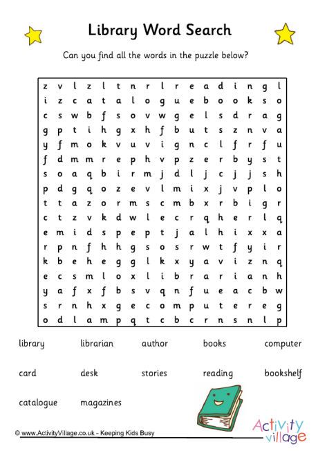 Library word search Library Worksheets For Kindergarten, Library Word Search Free Printable, Library Worksheets Free Printable, Library Worksheets, School Library Lessons, Library Rules, Kindergarten Library, Library Orientation, Literature Festival