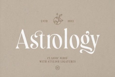 Astrology Font Astrology Design Graphic, Mystic Typography, Astrology Font, Mystical Typography, Astrology Typography, Celestial Typography, Tarot Font, Astrology Branding, Mystical Font